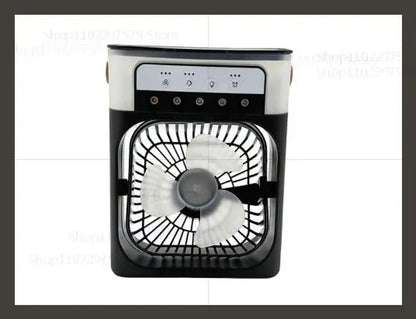 Portable Mini USB Air Humidifier Fan Water Mist Cooler 3-In-1 Cooler Fan LED Night Lights Air Conditioner Mini Electric Fan