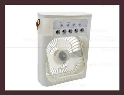 Portable Mini USB Air Humidifier Fan Water Mist Cooler 3-In-1 Cooler Fan LED Night Lights Air Conditioner Mini Electric Fan