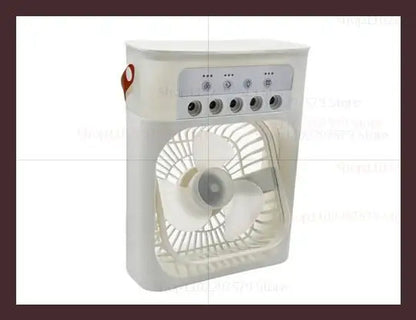 Portable Mini USB Air Humidifier Fan Water Mist Cooler 3-In-1 Cooler Fan LED Night Lights Air Conditioner Mini Electric Fan